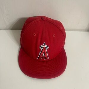 VTG Los Angeles Angels New‎ Era Official Red Kids Baseball Cap Size 7 3/8
